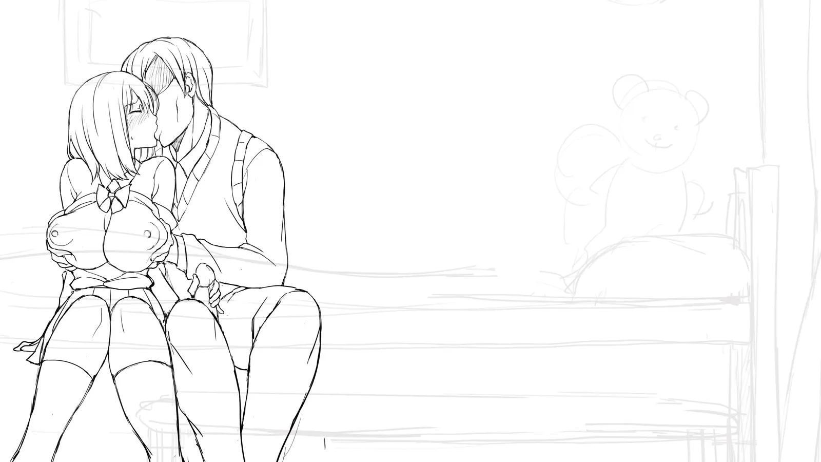 Watashi To Kareshi To Aitsu No Jijou_Rough Sketch